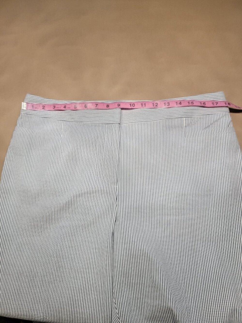 Ann Taylor Size 14 Blue & White Striped Seersucker Pants, Like New Condition - Picture 6 of 13